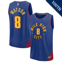 Youth Peyton Watson # 8 Denver Nuggets Fast Break Replica Blue Statement Edition Jersey Youth Peyton Watson # 8 Denver Nuggets Fast Break Replica Blue Statement Edition Jersey