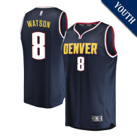 Youth Peyton Watson # 8 Denver Nuggets Fast Break Replica Navy Icon Edition Jersey