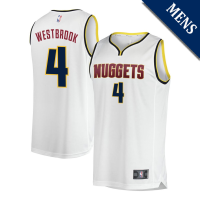 Men's Russell Westbrook # 4 Denver Nuggets Fast Break Replica Association Edition White Jersey