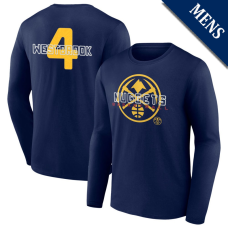 Men's Russell Westbrook # 4 Denver Nuggets Stellar Player Long Sleeve Navy T-Shirt Men's Russell Westbrook # 4 Denver Nuggets Stellar Player Long Sleeve Navy T-Shirt