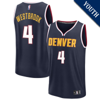 Youth Russell Westbrook # 4 Denver Nuggets Fast Break Replica Navy Icon Edition Jersey