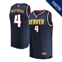 Youth Russell Westbrook # 4 Denver Nuggets Fast Break Replica Navy Icon Edition Jersey