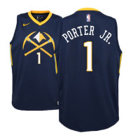 Youth 2018 NBA Draft Michael Porter Jr. Denver Nuggets #1 City Edition Blue Jersey