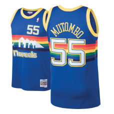 Mens Mitchell & Ness Dikembe Mutombo Denver Nuggets #55 1991-92 Hardwood Classics Blue Swingman Jersey