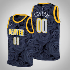 Mens Denver Nuggets Custom #00 Black Rose National Flower Jersey  - Nike