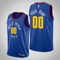 2020-21 Denver Nuggets Custom #00 Statement Jordan Brand Blue Jersey