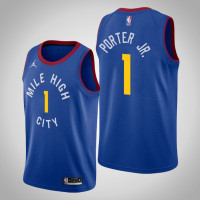 2020-21 Denver Nuggets Michael Porter Jr. #1 Statement Jordan Brand Blue Jersey