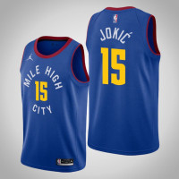 2020-21 Denver Nuggets Nikola Jokic #15 Statement Jordan Brand Blue Jersey