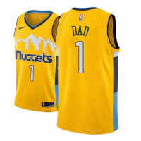 Mens Denver Nuggets Father's Day No.1 Gold Swingman Jersey