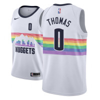 Men NBA 2018-19 Isaiah Thomas Denver Nuggets #0 City Edition White Jersey