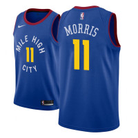 Men 2018-19 Monte Morris Denver Nuggets #11 Statement Blue Jersey