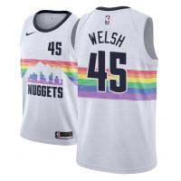 Men NBA 2018-19 Thomas Welsh Denver Nuggets #45 City Edition White Jersey