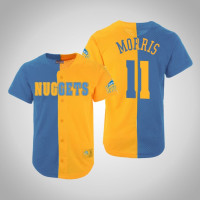 Mens Mitchell & Ness Monte Morris Nuggets #11 Split Mesh Button Hardwood Classics Jersey