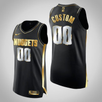 Men Denver Nuggets Custom #00 Authentic Golden Limited Edition Black Jersey