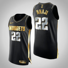 Mens Denver Nuggets Zeke Nnaji #22 Authentic Golden Black Jersey