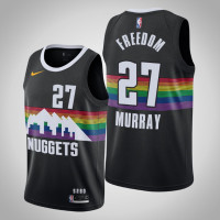 Denver Nuggets #27 Jamal Murray Black Justice For Jacob Freedom Jersey