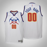 Youth Custom Denver Nuggets #00 Earned White 2021 Season Jersey