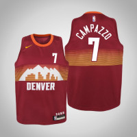 Youth Facundo Campazzo Denver Nuggets #7 City Red 2021 Season Jersey