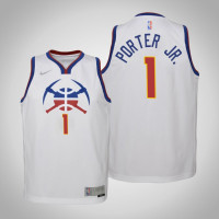 Youth Michael Porter Jr. Denver Nuggets #1 Earned White 2021 Season Jersey