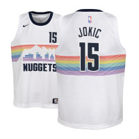 Youth NBA 2018-19 Nikola Jokic Denver Nuggets #15 City Edition White Jersey