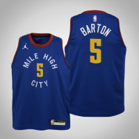 Youth Will Barton Denver Nuggets #5 Statement Blue 2021 Season Jersey